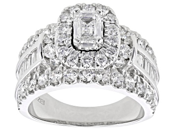 Picture of White Diamond 14k White Gold Halo Ring 3.00ctw