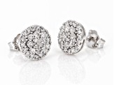 White Diamond 10k White Gold Cluster Stud Earrings 0.50ctw