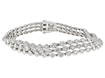 Picture of White Diamond 14k White Gold Multi-Row Bracelet 8.00ctw