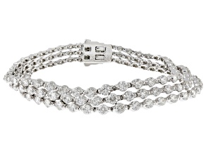 White Diamond 14k White Gold Multi-Row Bracelet 8.00ctw