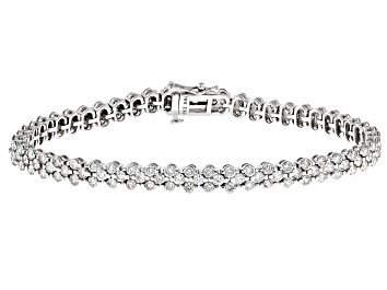 Picture of White Diamond 10k White Gold Tennis Bracelet 5.00ctw