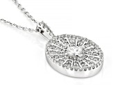 White Diamond 10k White Gold Drop Pendant With 18" Cable Chain 0.50ctw