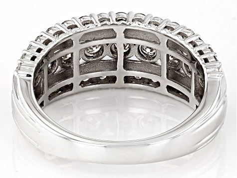 White Diamond 10k White Gold Band Ring 1.00ctw