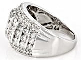 White Diamond 14k White Gold Wide Band Ring 2.00ctw