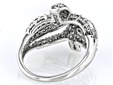 White Diamond 10k White Gold Bypass Ring 1.00ctw