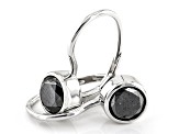 Black Diamond Rhodium Over Sterling Silver Drop Earrings 2.00ctw