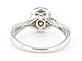 White Diamond 10k White Gold Cluster Ring 0.50ctw