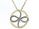 White Diamond 10k Yellow Gold Slide Pendant With 18" Cable Chain 0.10ctw