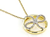 White Diamond 10k Yellow Gold Slide Pendant With 18" Cable Chain 0.10ctw