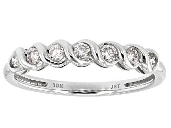 Picture of White Diamond 10k White Gold Band Ring 0.25ctw