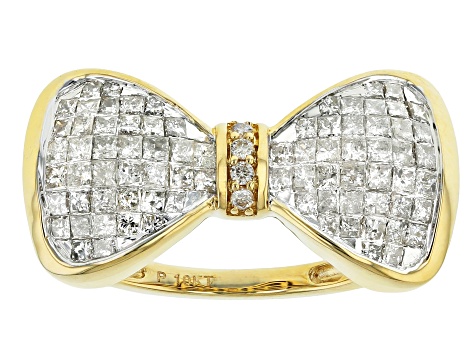 18k Yellow Gold Diamond Bow Ring - 0.18 ct - TOP JEWELLERY