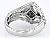 White Diamond 10k White Gold Cluster Ring 0.75ctw