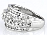 White Diamond 14k White Gold Multi-Row Band Ring 1.50ctw