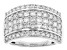 White diamond 14k White Gold Multi-Row Band Ring 1.50ctw