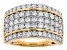 White Diamond 14k Yellow Gold Multi-Row Band Ring 1.50ctw