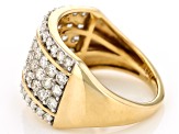 White Diamond 14k Yellow Gold Multi-Row Band Ring 1.50ctw