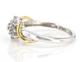 White Diamond Rhodium And 14k Yellow Gold Over Sterling Silver Cluster Ring 0.33ctw