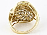 Champagne Diamond 10k Yellow Gold Crossover Ring 2.00ctw