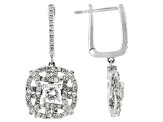 White Diamond 10k White Gold Drop Earrings 1.00ctw