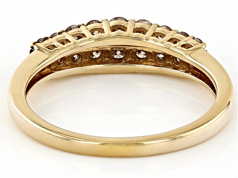 Champagne Diamond 14k Yellow Gold Band Ring 0.50ctw