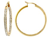 White Diamond 18k Yellow Gold Over Sterling Silver Inside-Out Hoop Earrings 0.50ctw