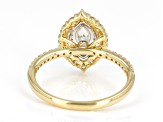 White Diamond 14k Yellow Gold Center Design Ring 0.75ctw