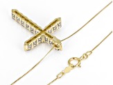 Champagne Diamond 10k Yellow Gold Cross Slide Pendant With 18" Box Chain 2.00ctw