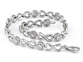 White Diamond Rhodium Over Sterling Silver Tennis Bracelet 0.10ctw