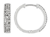 White Diamond Rhodium Over Sterling Silver Hoop Earrings 0.65ctw