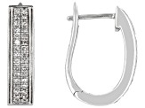 White Diamond Rhodium Over Sterling Silver Hoop Earrings 0.33ctw