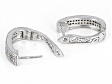 White Diamond Rhodium Over Sterling Silver Hoop Earrings 0.33ctw