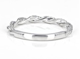 White Diamond Rhodium Over Sterling Silver Crossover Band Ring 0.20ctw