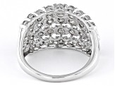 White Diamond 10k White Gold Multi-Row Ring 2.00ctw