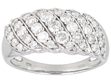 Picture of Round White Diamond 10k White Gold Ring 0.95ctw