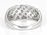 Round White Diamond 10k White Gold Ring 0.95ctw