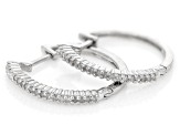 White Diamond Rhodium Over Sterling Silver Hoop Earrings 0.20ctw