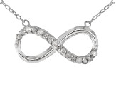 White Diamond Rhodium Over Sterling Silver Infinity Necklace 0.25ctw