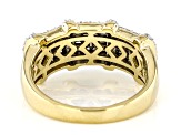 Champagne And White Diamond 10k Yellow Gold Cluster Band Ring 0.90ctw