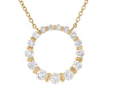 White Diamond I I1 I2 18k Yellow Gold Circle Necklace 0.50ctw