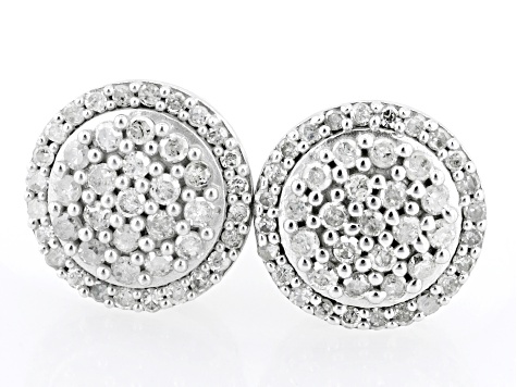 White Diamond 10k White Gold Cluster Stud Earrings
0.25ctw
