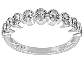 White Diamond 10k White Gold Band Ring 0.40ctw