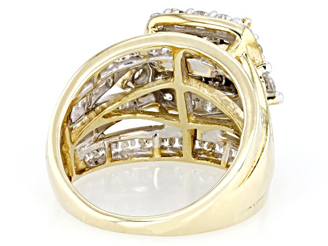 White Diamond 10k Yellow Gold Halo Ring 2.00ctw - DOE427 | JTV.com