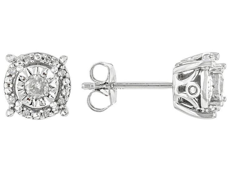 ◆VALLUV◆EDERO MINI (silver ver.)WHITE BEIGE[正規品/関税込] White Diamond Rhodium Over Sterling Silver Halo Stud