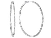 White Diamond 14k White Gold Inside-Out Hoop Earrings 5.00ctw