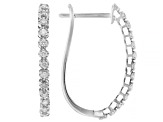 White Diamond 10k White Gold Hoop Earrings 0.25ctw