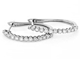 White Diamond 10k White Gold Hoop Earrings 0.25ctw