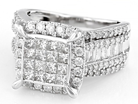 White Diamond 10k White Gold Quad Ring 2.00ctw - DOE445 | JTV.com