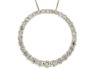 Candlelight Diamonds™ 10k Yellow Gold Circle Slide Pendant With 18" Box Chain 1.50ctw