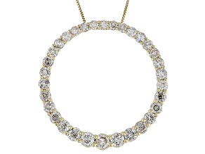 Candlelight Diamonds™ 10k Yellow Gold Circle Slide Pendant With 18" Box Chain 1.50ctw