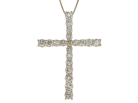 Candlelight Diamonds™ 10k Yellow Gold Cross Slide Pendant With 18" Box Chain 1.50ctw